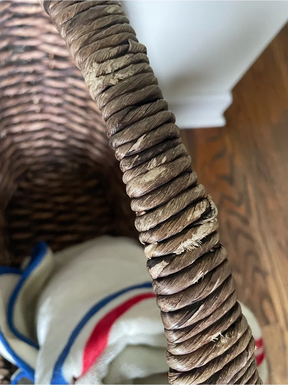 Woven Round Handle Storage Basket - Brown